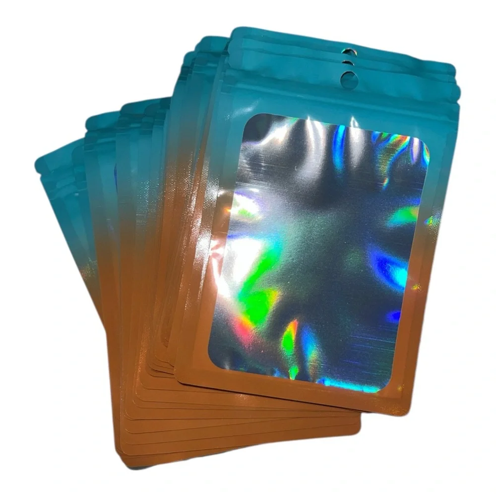 NWOT 50 Pack Blue and Orange Mylar Bags
